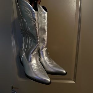 Silver Cowboy boot